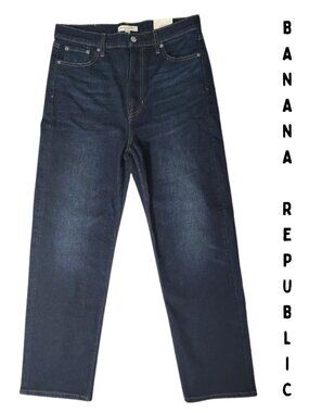 BANANA REPUBLIC NWT High Rise 90's Straight Dark Blue Denim Jeans - Women's 30